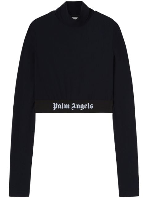 Palm Angels logo-underband mock-neck crop top 