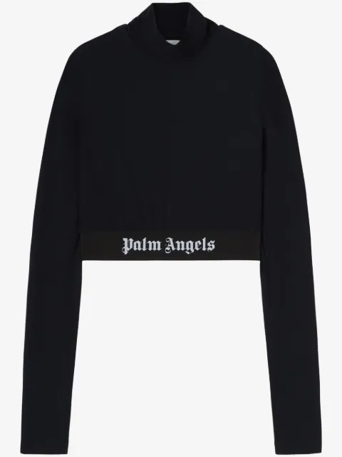 Palm Angels logo-underband mock-neck crop top