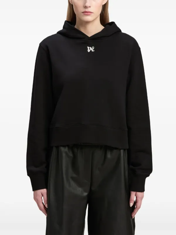 Palm Angels Wings Pencil Cotton Hoodie | Black | FARFETCH