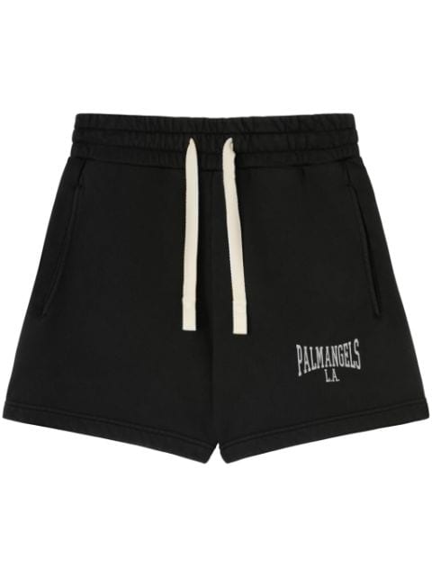 Palm Angels logo-print cotton track shorts