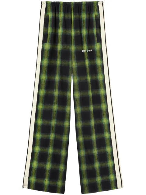 Palm Angels logo-embroidered plaid track pants