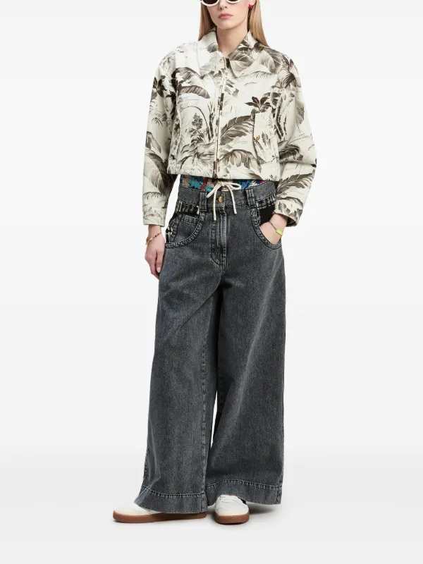 ジャケット・アウター palm tree jacket Palm Angels palm-tree Print Denim Jacket | Neutrals | FARFETCH ZA