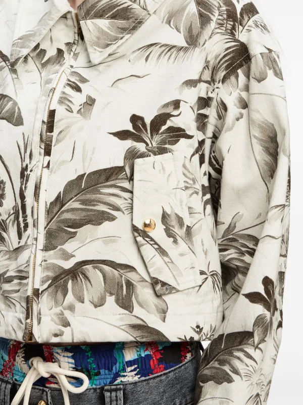 Palm Angels palm-tree Print Denim Jacket | Neutrals | FARFETCH ZA