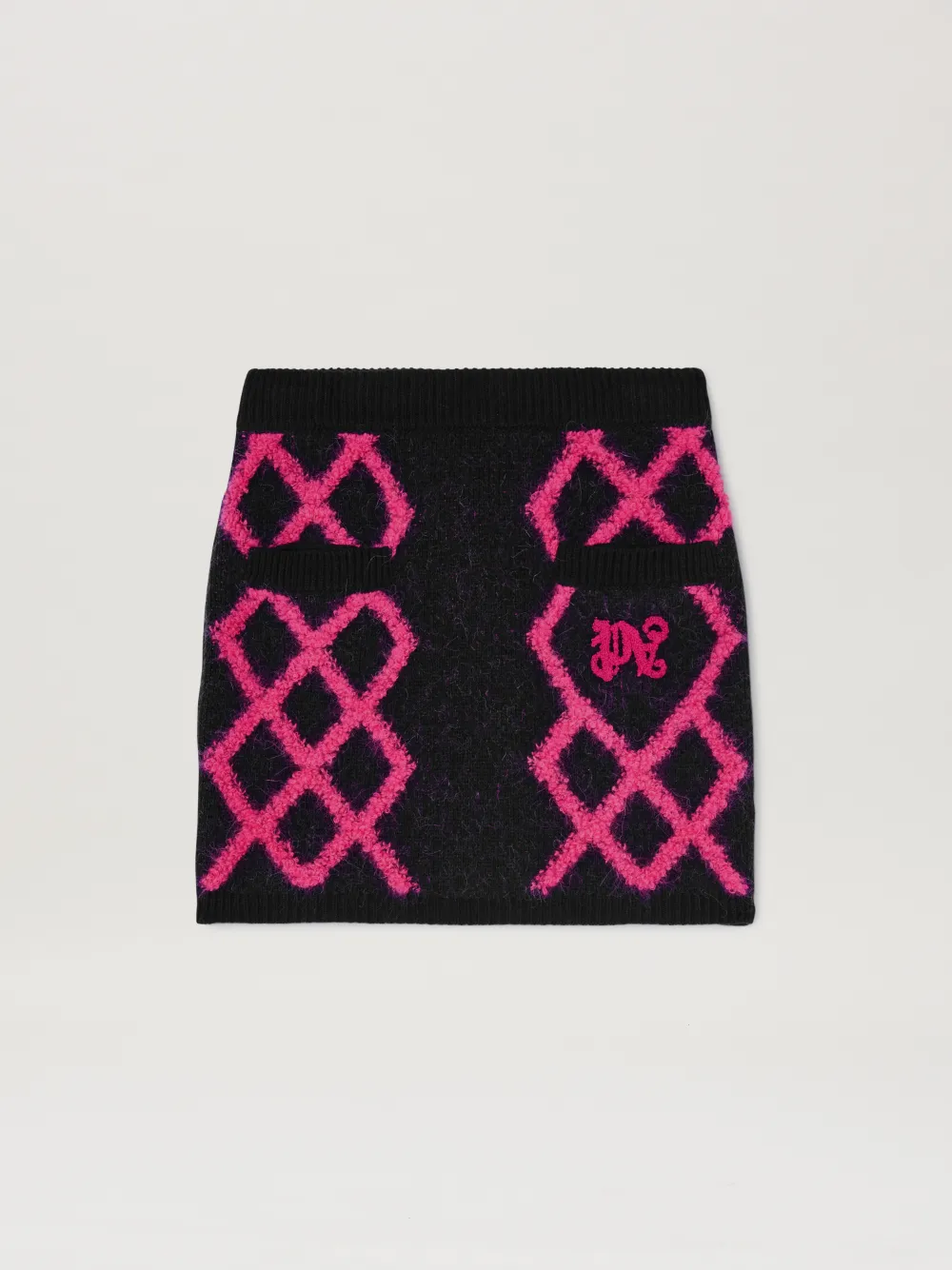Palm Angels Monogram Argyle Mini Skirt In Blue