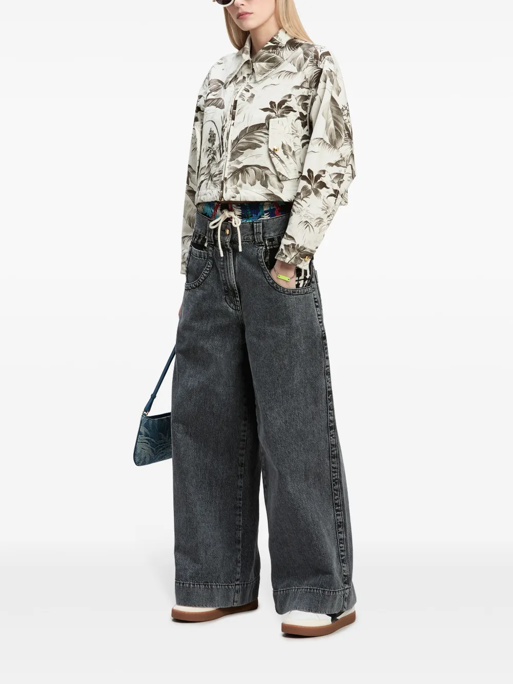 palmangels Palm Angels Jeans met wijde pijpen - Grijs