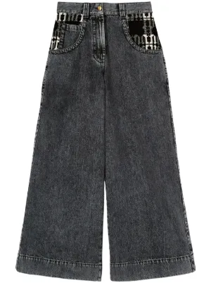 デニム・ジーパン PALM ANGELS Women Denim Pants PWYB030F23DEN00210601060 GRAY Palm Angels Outlet: denim jeans - Black | Palm Angels jeans