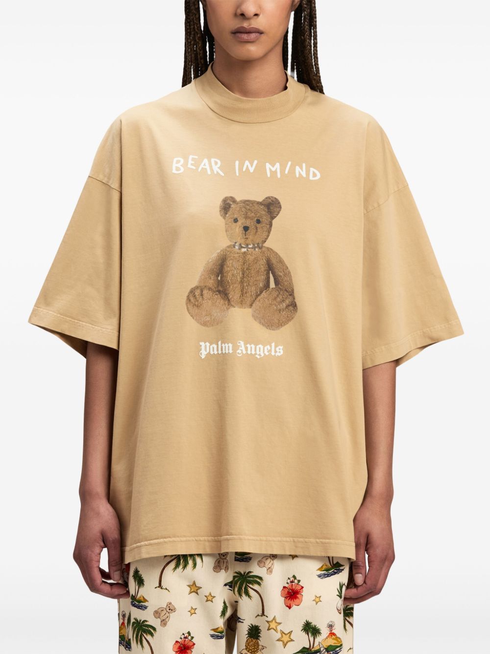 Shop Palm Angels Bear In Mind T-shirt In Neutrals