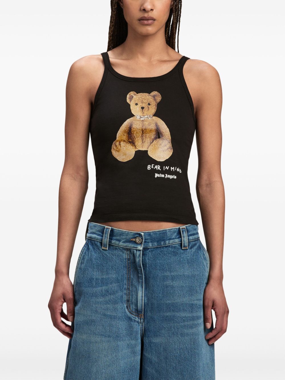 Shop Palm Angels Bear In Mind Tank Top In Black