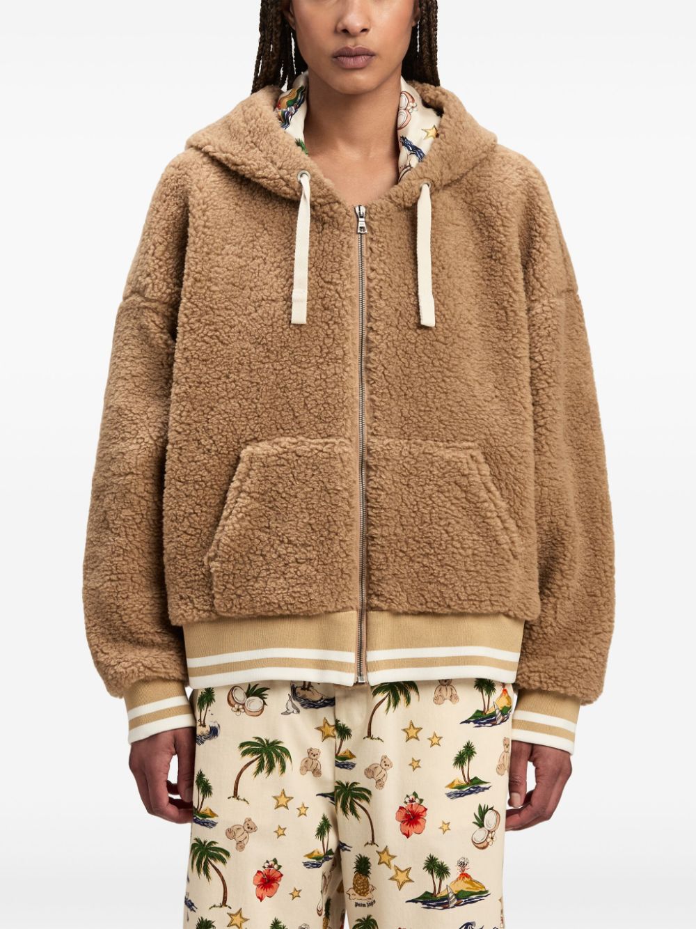 Shop Palm Angels Bear In Mind Hoodie In Brown