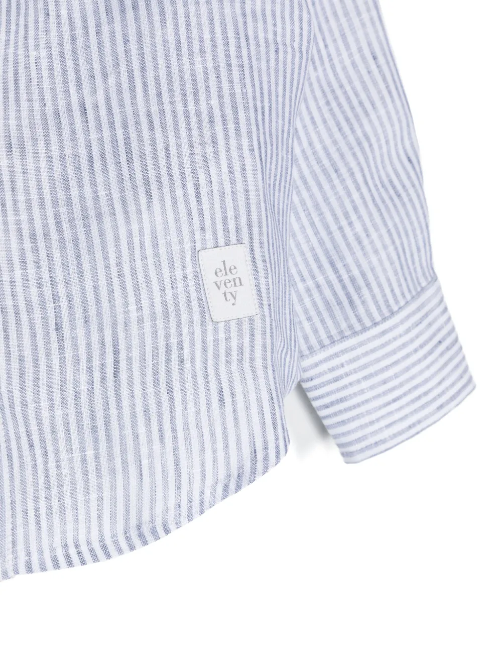 Eleventy Kids Gestreept linnen shirt Blauw