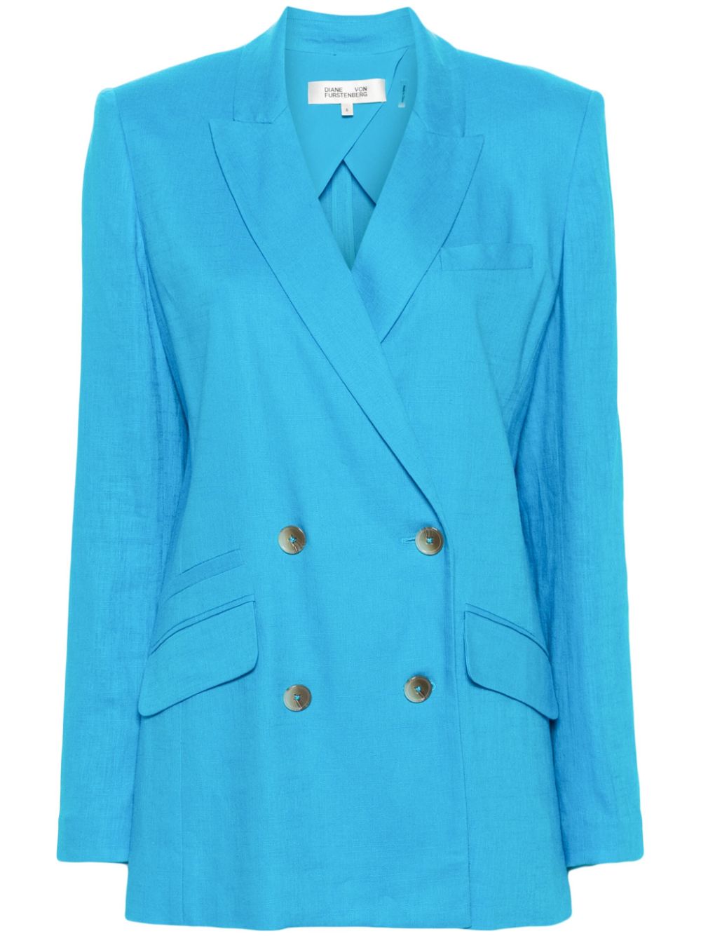 DVF Diane von Furstenberg Blazer met dubbele rij knopen CERULEAN BLUE