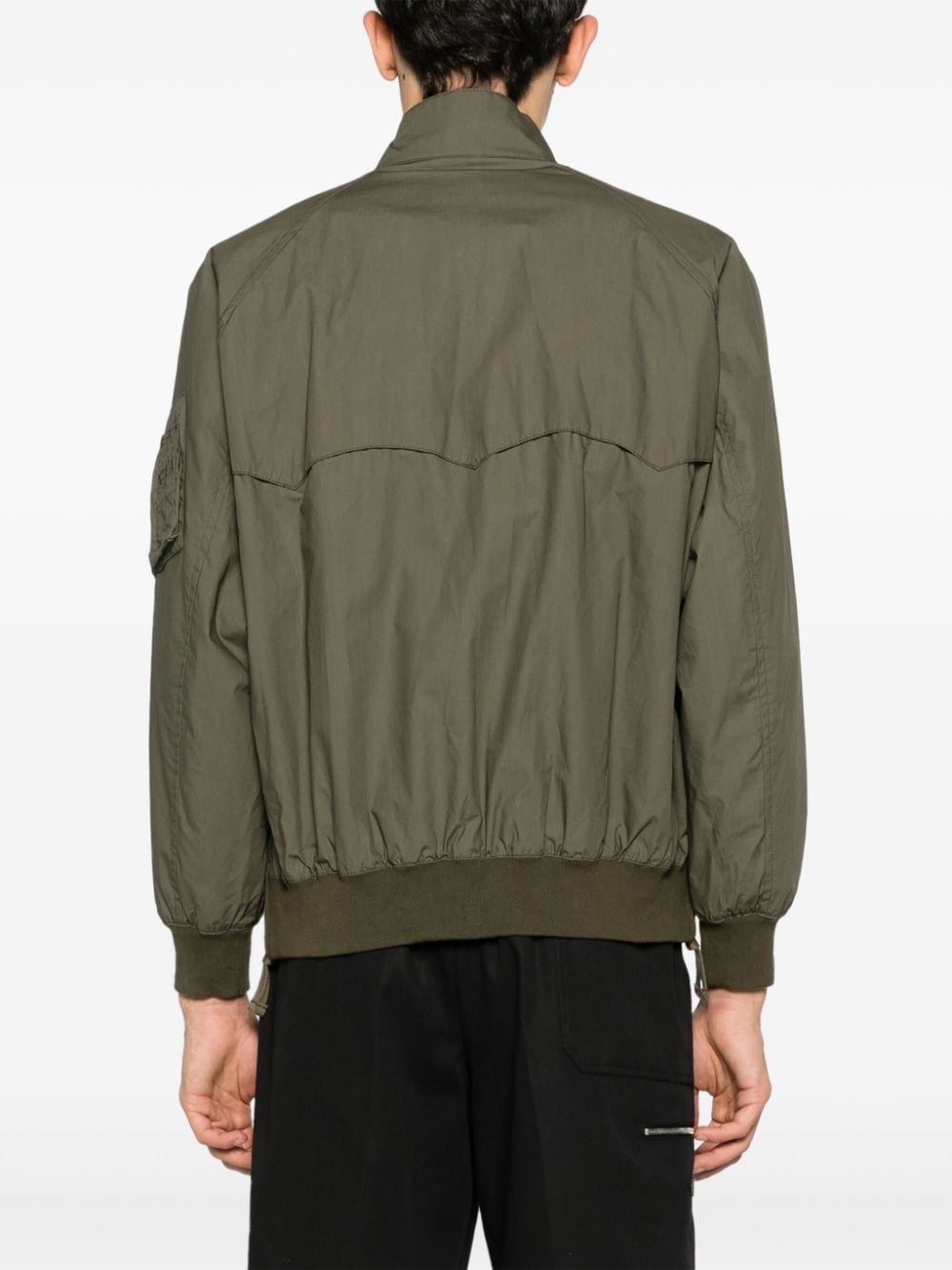 Shop Comme Des Garçons Zip-up Cotton Bomber Jacket In Green