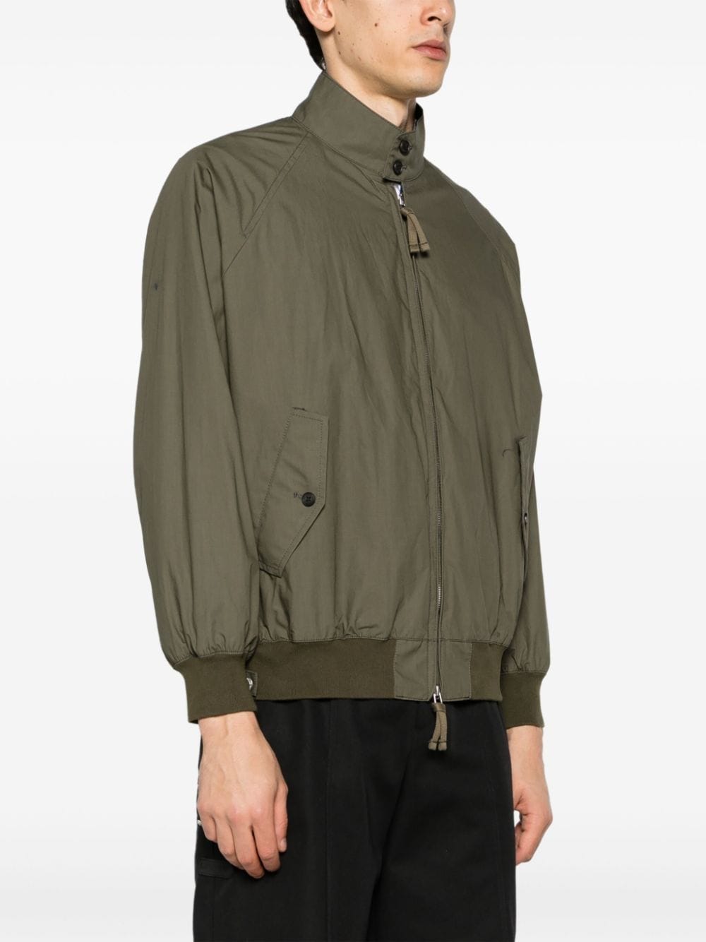 Shop Comme Des Garçons Zip-up Cotton Bomber Jacket In Green