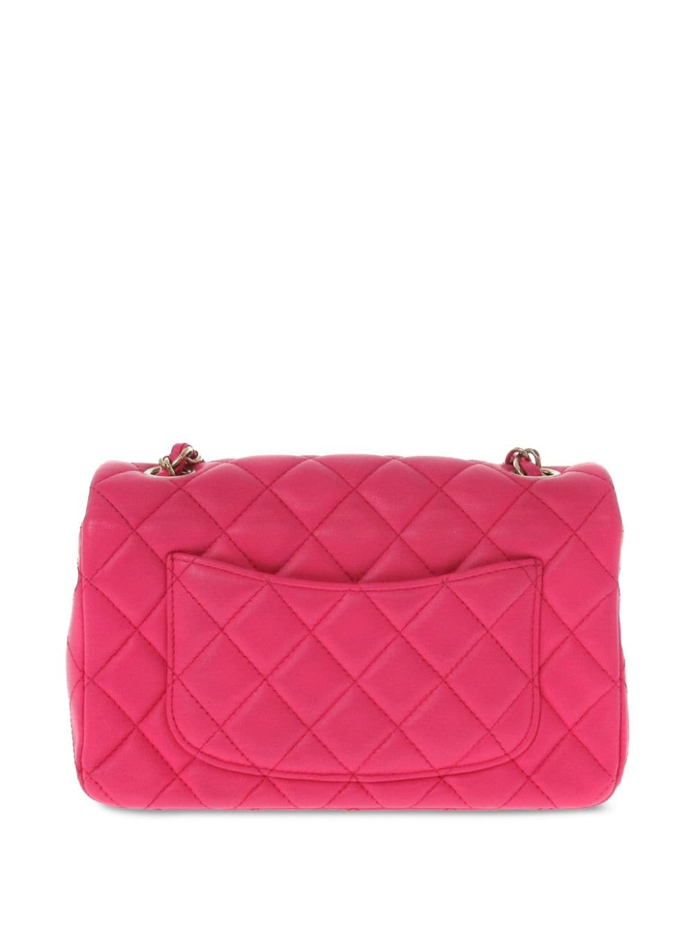 CHANEL Pre-Owned 2015-2016 Chanel Mini Classic Lambskin Rectangular Single Flap - Roze