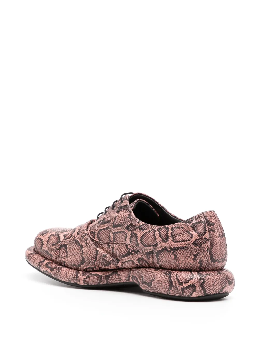 Martine Rose snake-print leather oxford shoes Pink