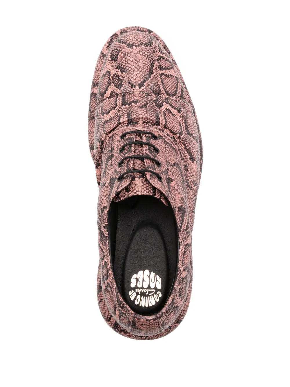 Martine Rose snake-print leather oxford shoes Pink