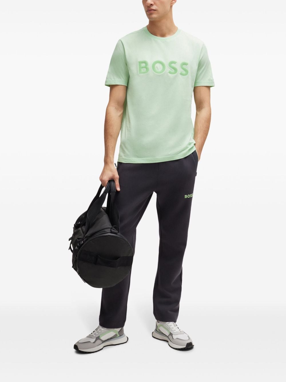 BOSS Katoenen T-shirt met logo - Groen