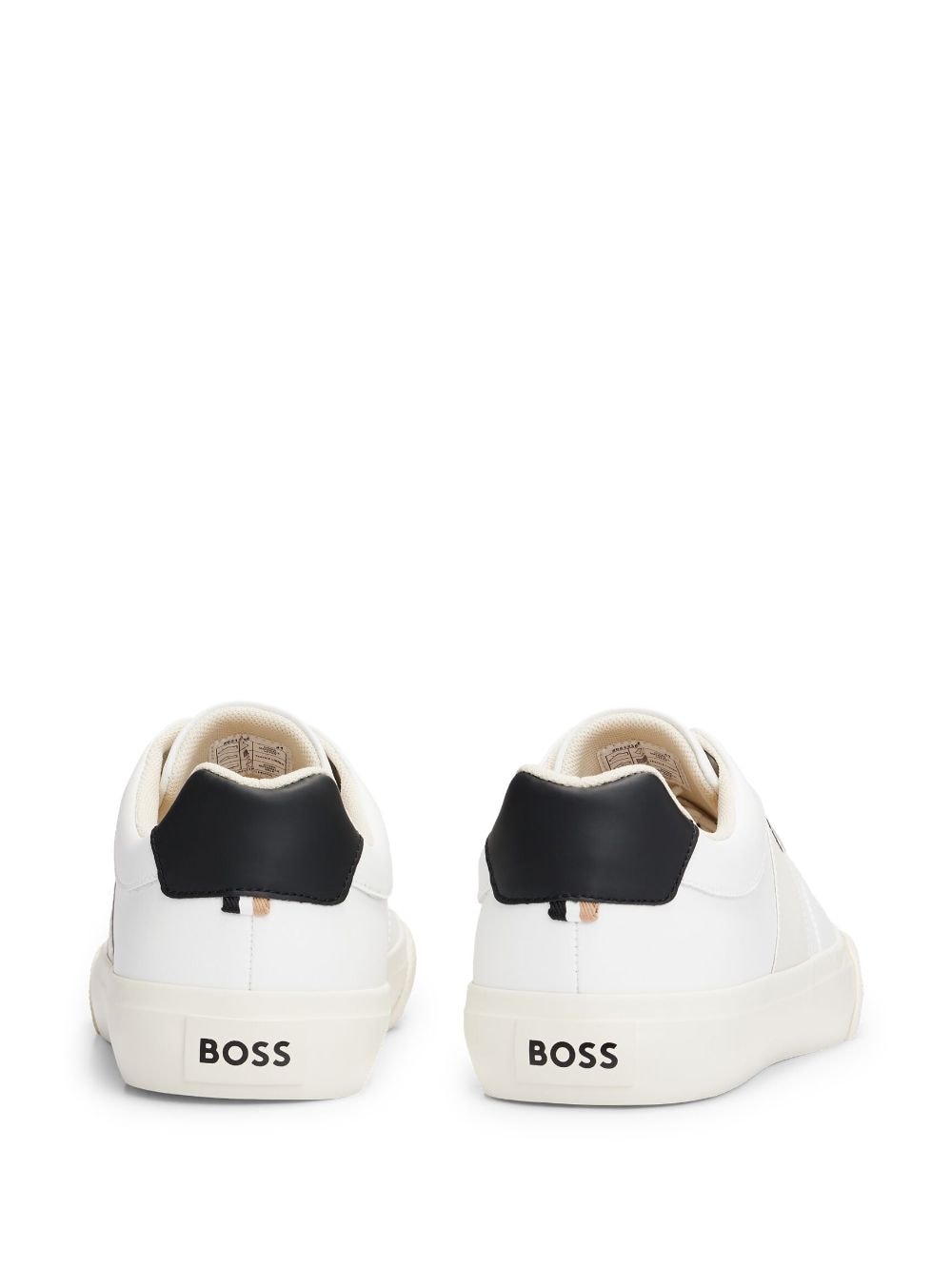 Shop Hugo Boss Panelled Logo-print Sneakers In White