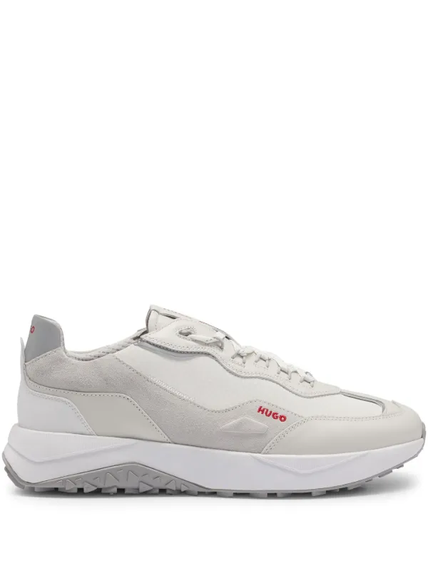 HUGO Panelled lace-up Sneakers Grey FARFETCH IN