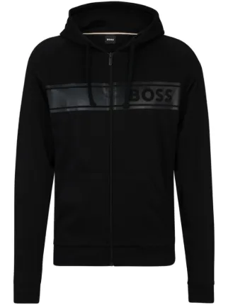 HUGO BOSS ジップアップ フーディ BOSS ジップアップ パーカー | ブラック | FARFETCH JP