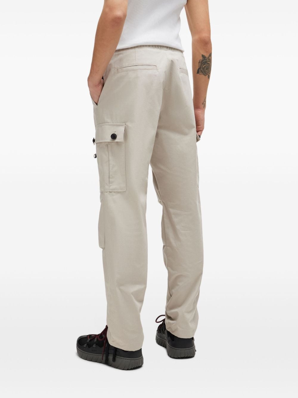 Shop Hugo Straight-leg Cargo Pants In Grey