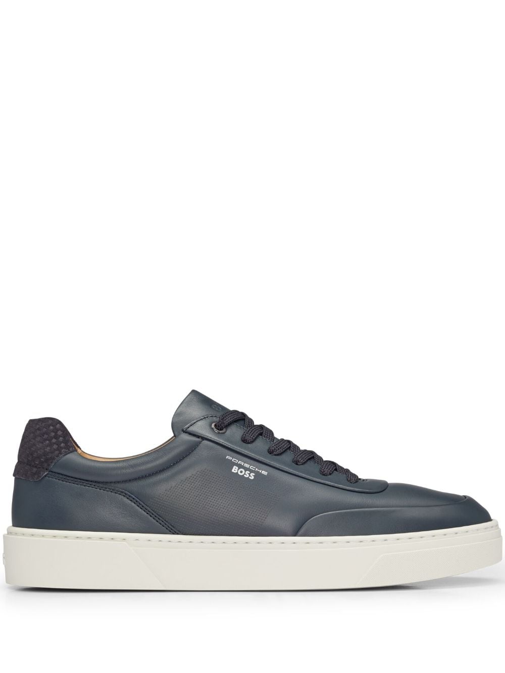 Shop Hugo Boss X Porsche Perforated Leather Sneakers In Blue
