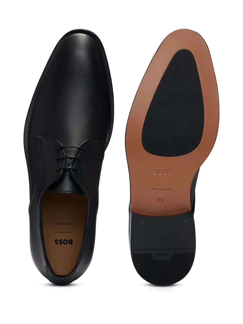 BOSS lace-up leather shoes Black