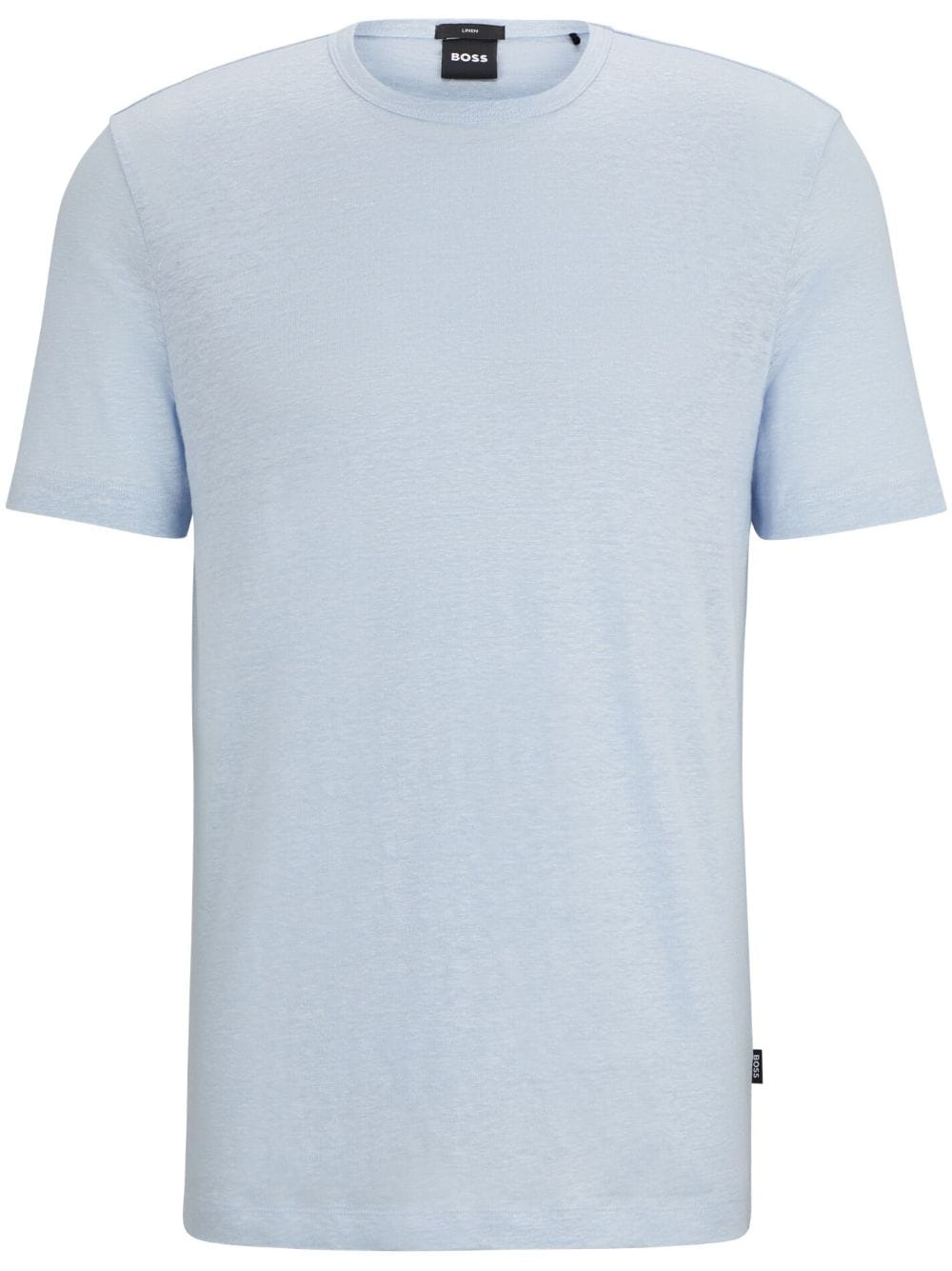BOSS Linnen T-shirt Blauw