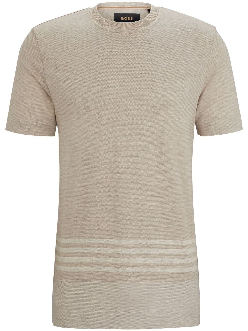 BOSS stripe-trim round-neck T-shirt - Neutrals