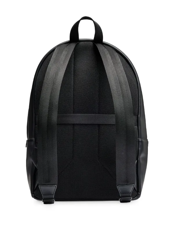 BOSS stripe detail faux leather Backpack Black FARFETCH PL