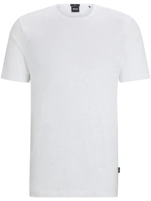 BOSS crew-neck linen T-shirt