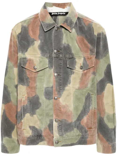 Veste en jean à motif camouflage - Palm Angels - Modalova