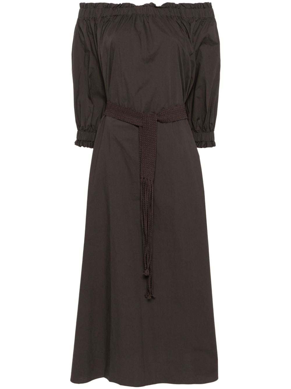 P.a.r.o.s.h Canyox Belted Maxi Dress In Brown