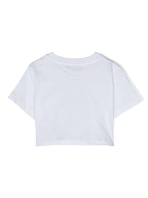 logo-print cropped T-shirt