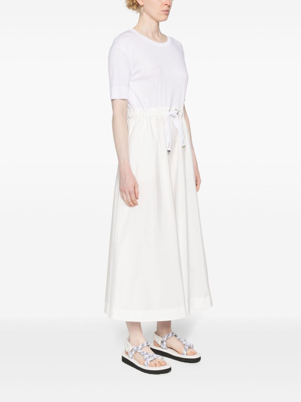 Shop Herno Panelled T-shirt Dress In White