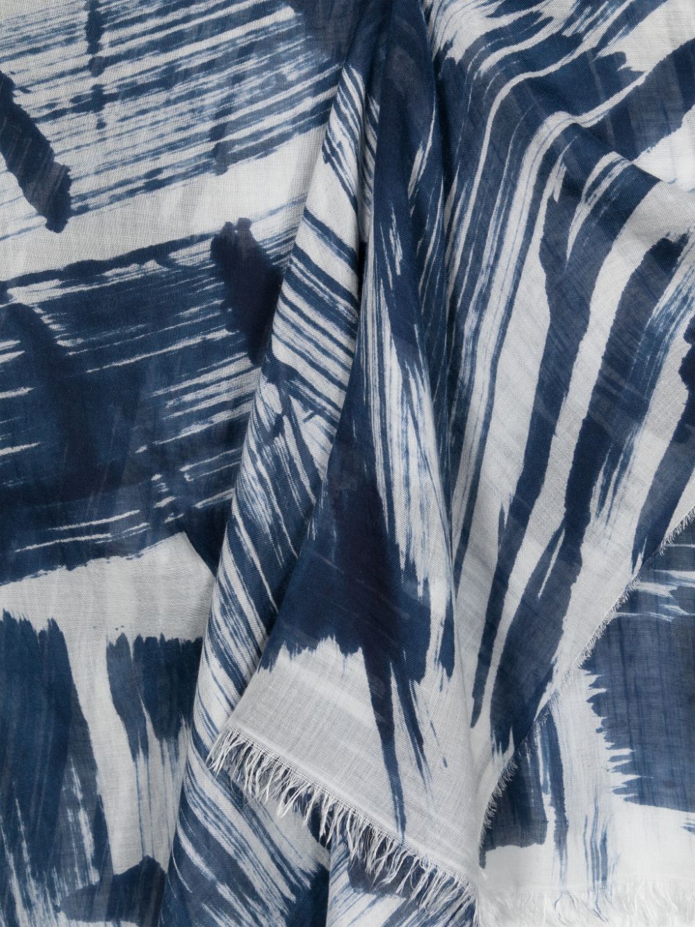 Faliero Sarti Ghe sjaal met abstract patroon Blauw