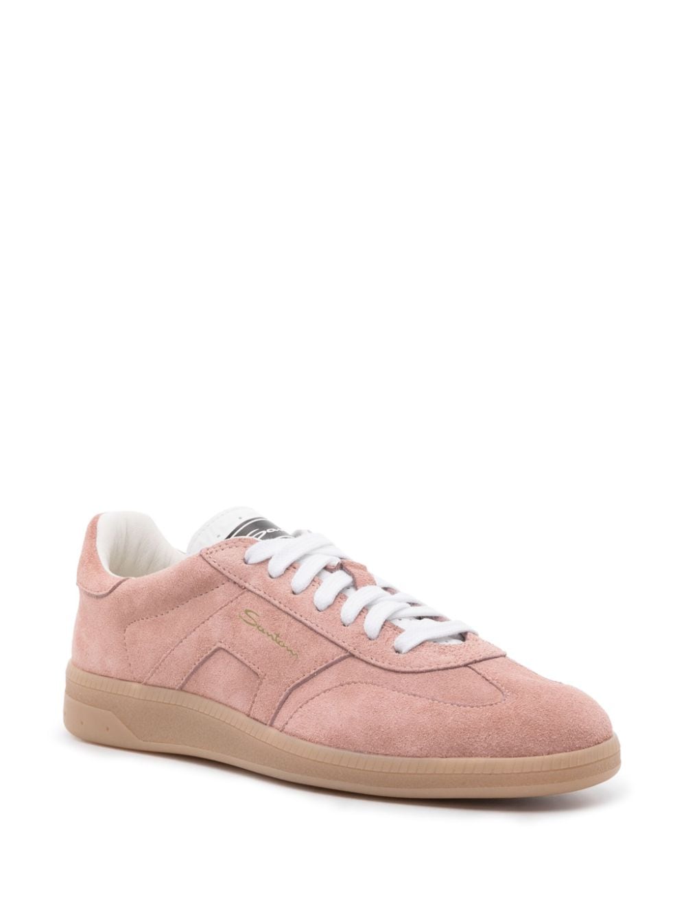 Shop Santoni Panelled Suede Sneakers In Pink