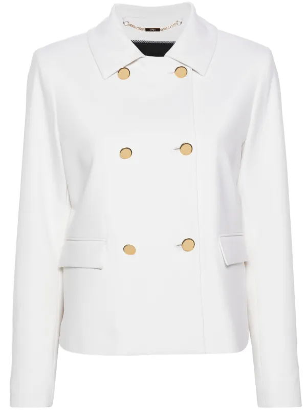 Kiton Double-breasted Jacket in White