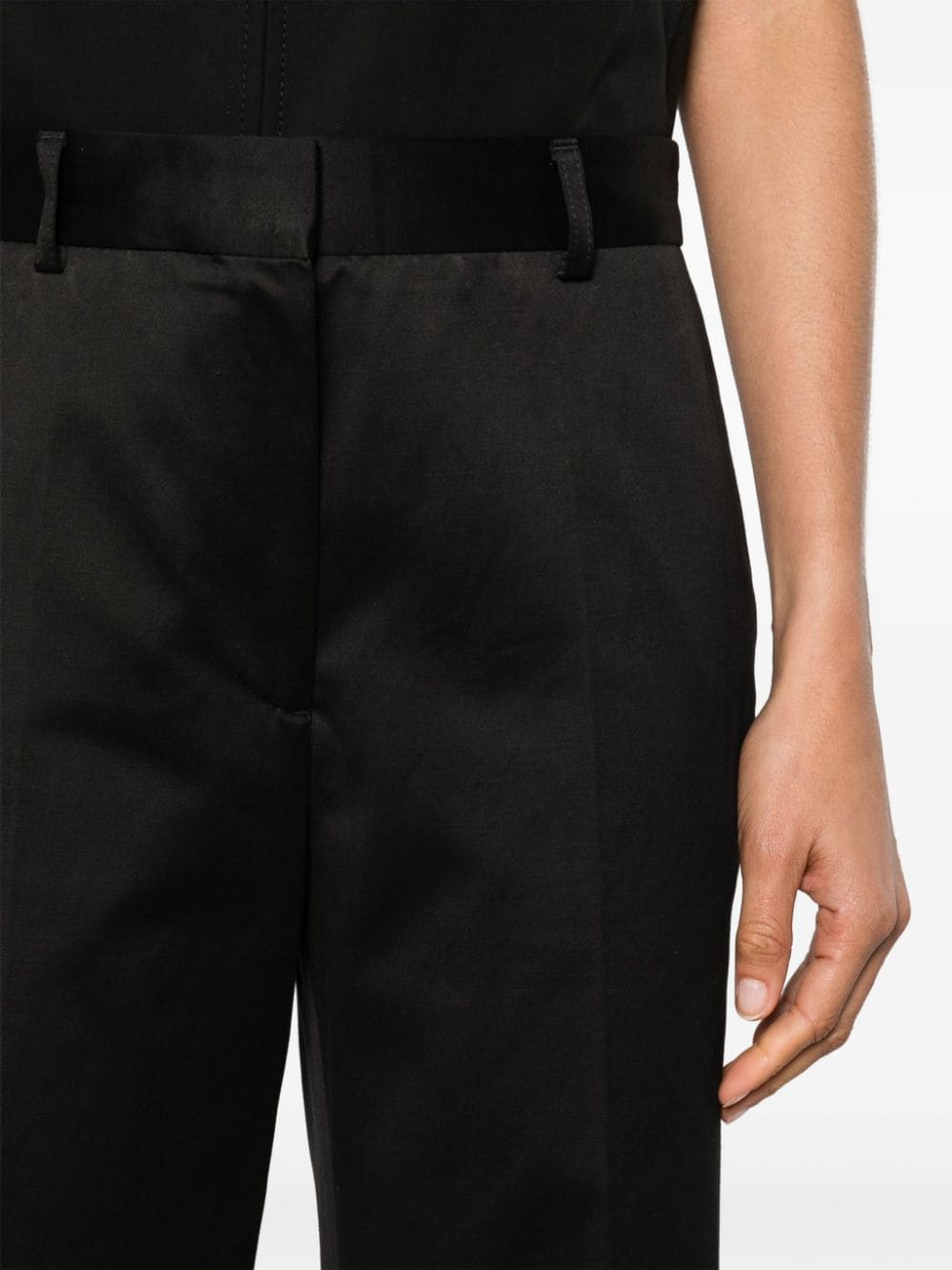 Shop Totême Pressed-crease Straight Trousers In Black
