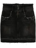 GUESS USA frayed-brim denim miniskirt - Black