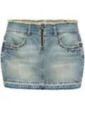 GUESS USA frayed-brim denim miniskirt - Blue