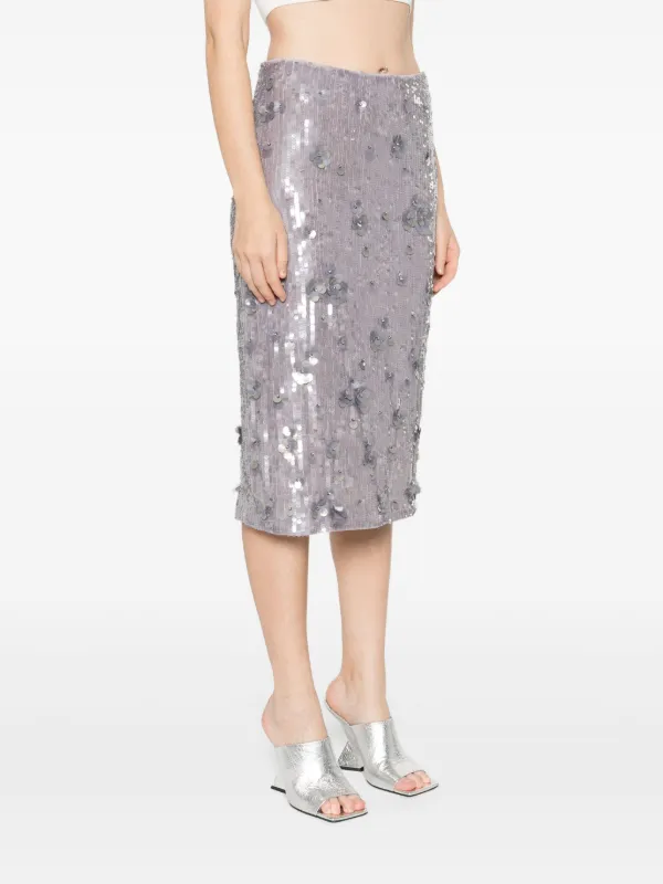 ワンピース PAROSH Women Mid Skirts GLOW D721965 037 227922 GRAY P.A.R.O.S.H. Glow Midi Skirt | Grey | FARFETCH