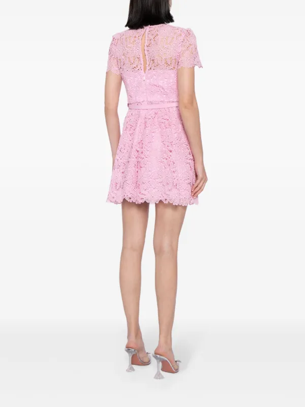 オールインワン・サロペット Self-Portrait Pink Guipure Lace Mini Dress With Belt 23079199_53348814_600.jpg