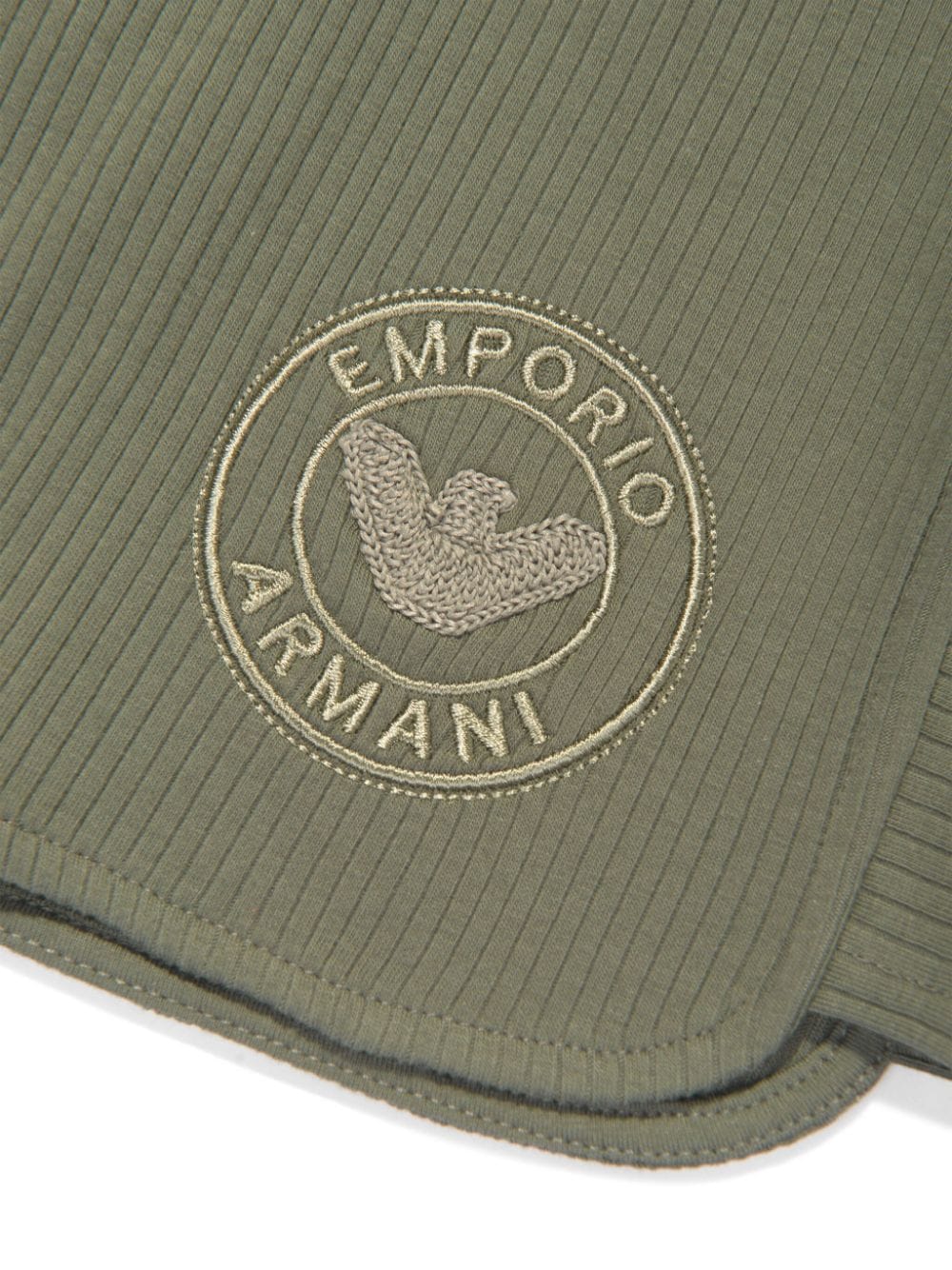 Shop Emporio Armani Logo-embroidered Ribbed Socks In Green