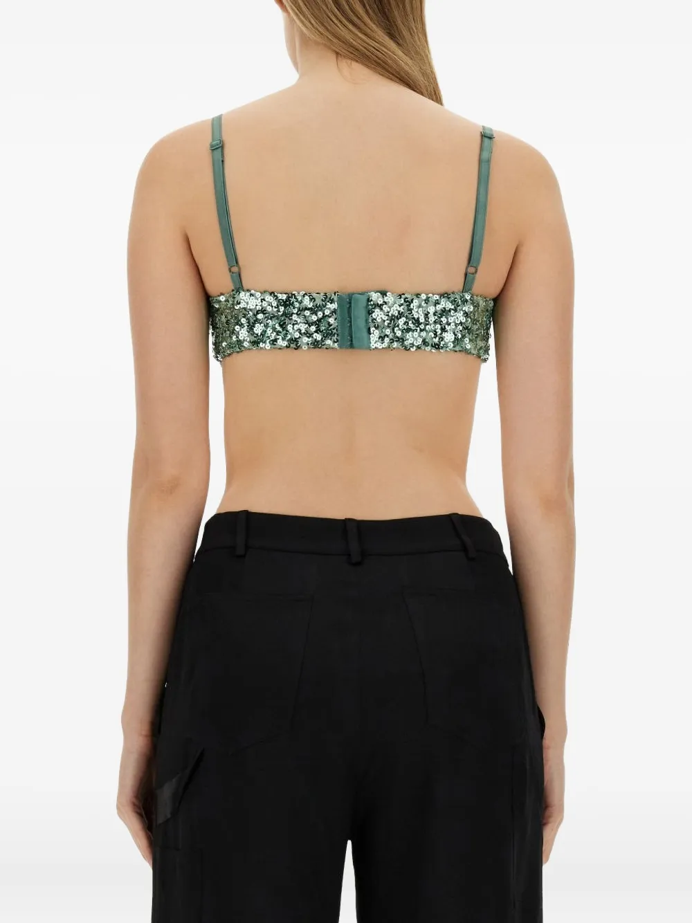 MOSCHINO JEANS Top verfraaid met pailletten Groen