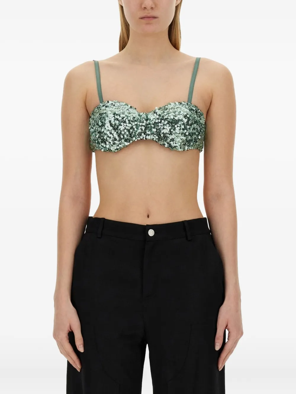 MOSCHINO JEANS sequin embellished top - Grün