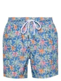 Barba palm tree-print swim shorts - Blue
