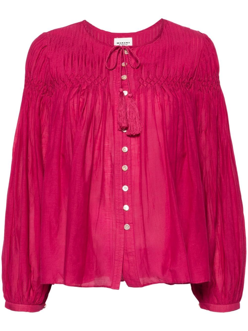 MARANT ÉTOILE Abadi blouse met gesmockt detail Roze