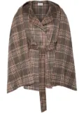 P.A.R.O.S.H. checked coat - Brown