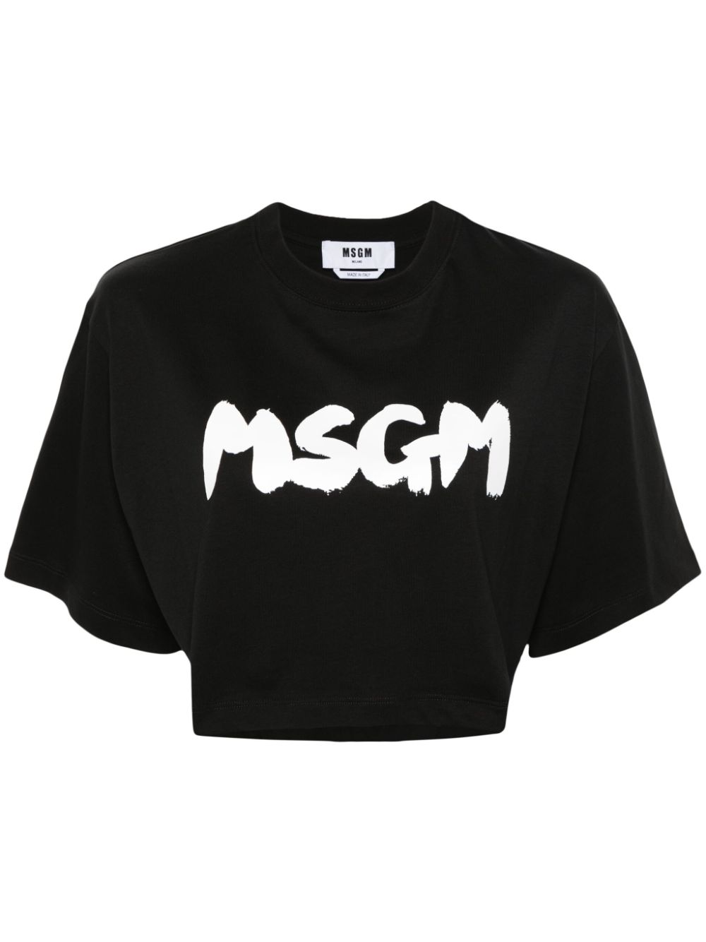Image 1 of MSGM logo-print cropped T-shirt